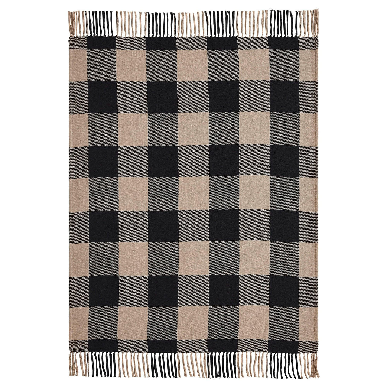 Black Check Woven Throw 50x60 - The Fox Decor