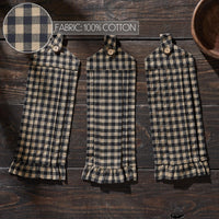 Black Check Button Loop Tea Towel Set of 3 - The Fox Decor