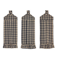Black Check Button Loop Tea Towel Set of 3 - The Fox Decor