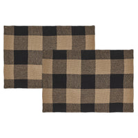 Black Check Placemat Set of 2 13x19 - The Fox Decor