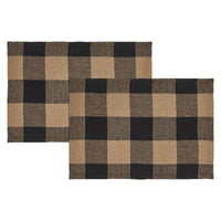 Black Check Placemat Set of 2 13x19 - The Fox Decor