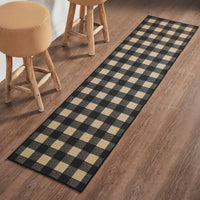 Thumbnail for Black Check Polyester Rug/Runner Rect 22x96 - The Fox Decor