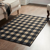 Thumbnail for Black Check Polyester Rug Rect 36x60 - The Fox Decor