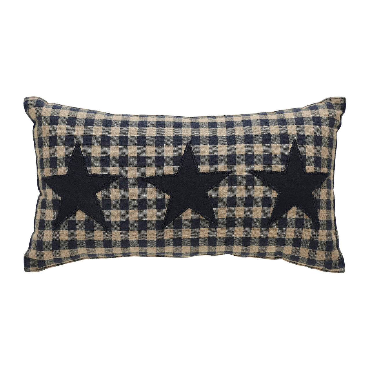 Black Check Star Pillow 7x13 - The Fox Decor