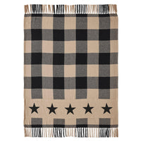 Thumbnail for Black Check Star Woven Throw 50x60 - The Fox Decor