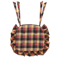 Heritage Farms Primitive Check Ruffled Chair Pad 16.5x18 - The Fox Decor