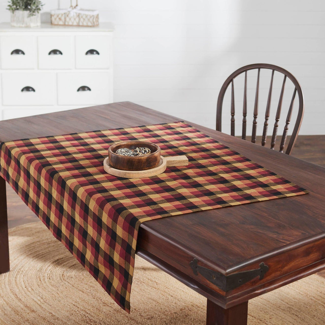 Heritage Farms Primitive Check Table Topper 40x40 - The Fox Decor