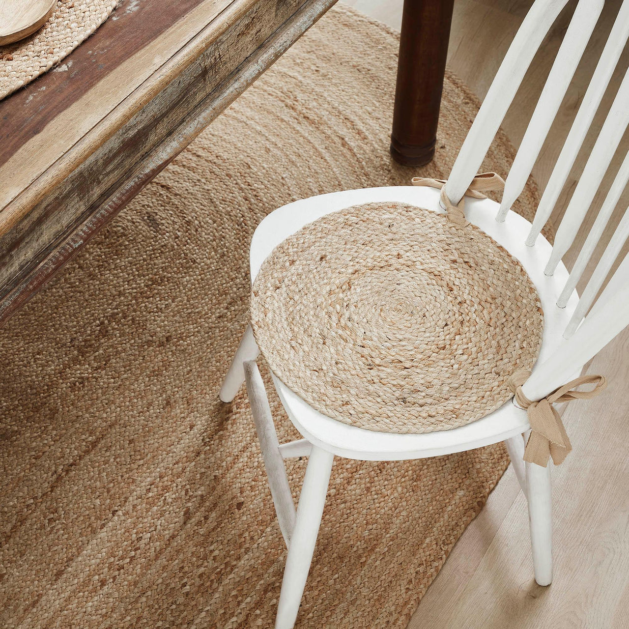 Natural Jute Chair Pad 15 inch Diameter - The Fox Decor