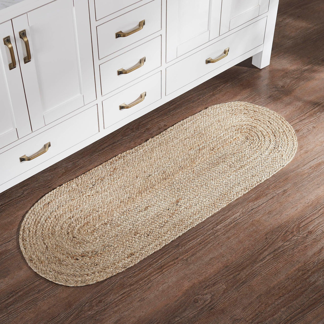 Natural Jute Rug Oval w/ Pad 17x48 - The Fox Decor