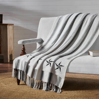 Thumbnail for Sawyer Mill Black Ticking Stripe Woven Throw 50x60 - The Fox Decor