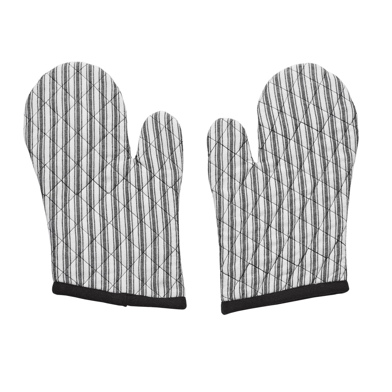 Sawyer Mill Black Ticking Stripe Oven Mitt Set of 2 - The Fox Decor