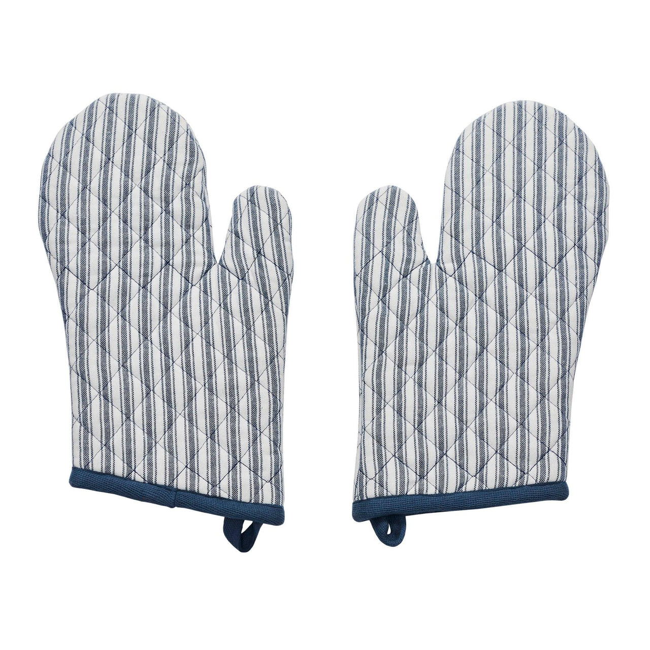 Sawyer Mill Blue Ticking Stripe Oven Mitt Set of 2 - The Fox Decor