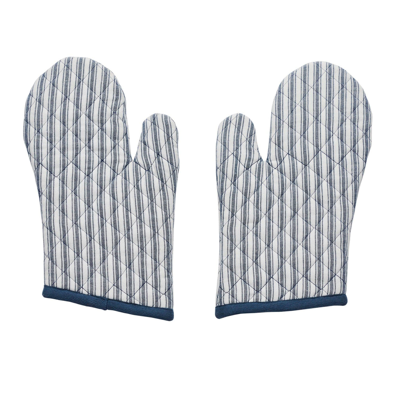 Sawyer Mill Blue Ticking Stripe Oven Mitt Set of 2 - The Fox Decor