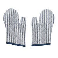 Sawyer Mill Blue Ticking Stripe Oven Mitt Set of 2 - The Fox Decor