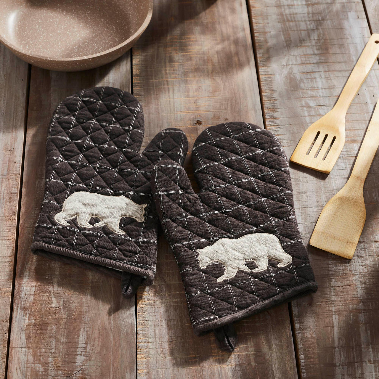 Wyatt Bear Oven Mitt Set of 2 - The Fox Decor