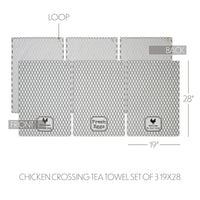 Down Home Chicken Crossing Tea Towel Set of 3 19x28 - The Fox Decor