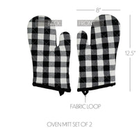 Annie Buffalo Check Black Oven Mitt Set of 2 - The Fox Decor