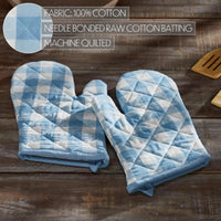 Annie Buffalo Check Blue Oven Mitt Set of 2 - The Fox Decor