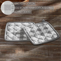 Annie Buffalo Check Grey Pot Holder Set of 2 8x8 - The Fox Decor