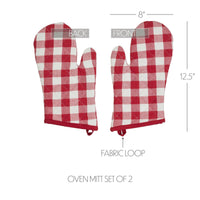 Thumbnail for Annie Buffalo Check Red Oven Mitt Set of 2 - The Fox Decor