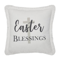 Risen Easter Blessings Cross Pillow 12x12 - The Fox Decor