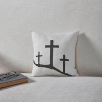 Risen 3 Crosses Pillow 12x12 - The Fox Decor