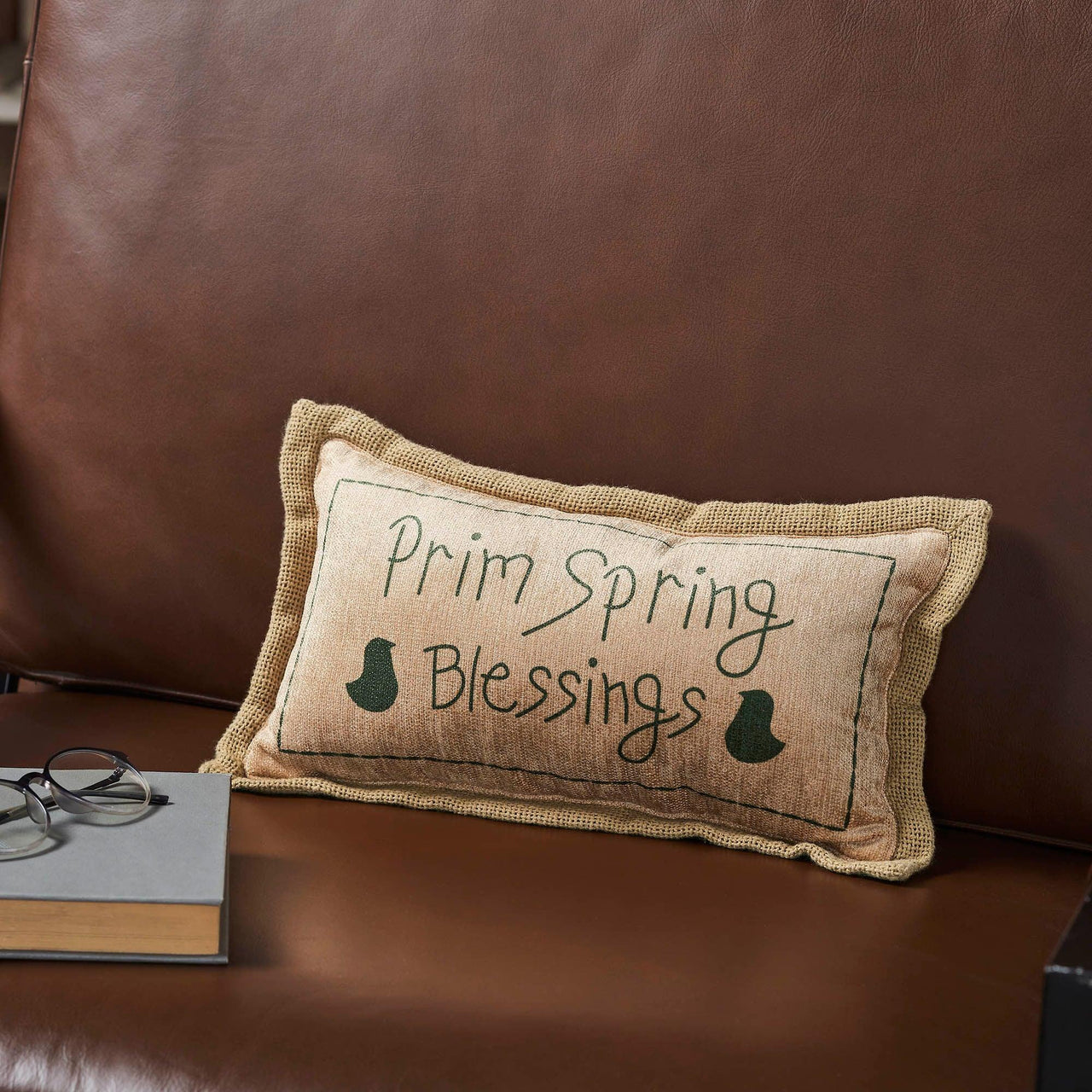 Spring In Bloom Prim Spring Blessings Pillow 7x13 - The Fox Decor