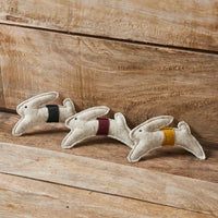 Spring In Bloom Primitive Leaping Bunny Bowl Filler Set of 3 3.6x5.5 - The Fox Decor