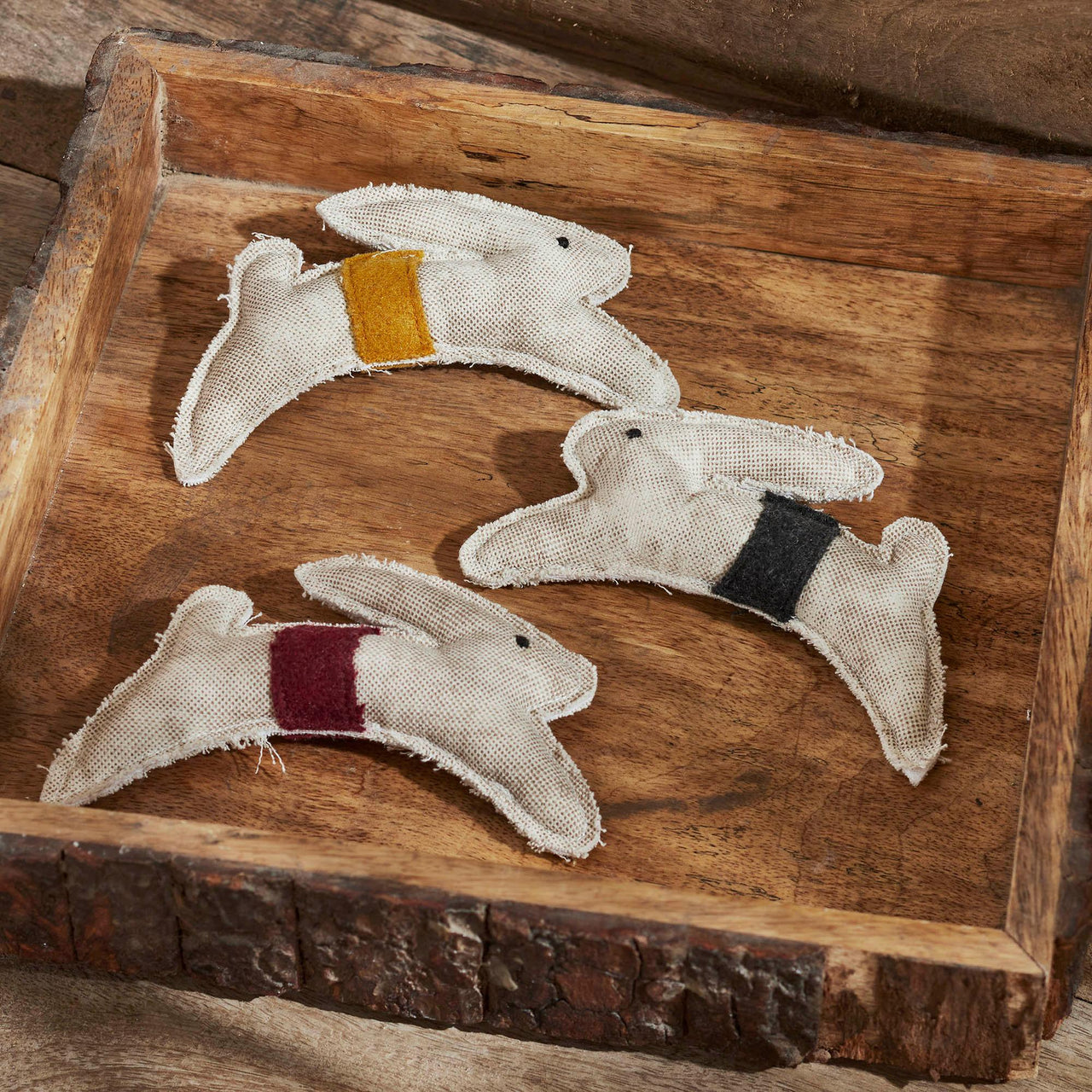 Spring In Bloom Primitive Leaping Bunny Bowl Filler Set of 3 3.6x5.5 - The Fox Decor