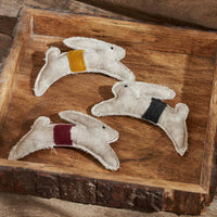 Spring In Bloom Primitive Leaping Bunny Bowl Filler Set of 3 3.6x5.5 - The Fox Decor