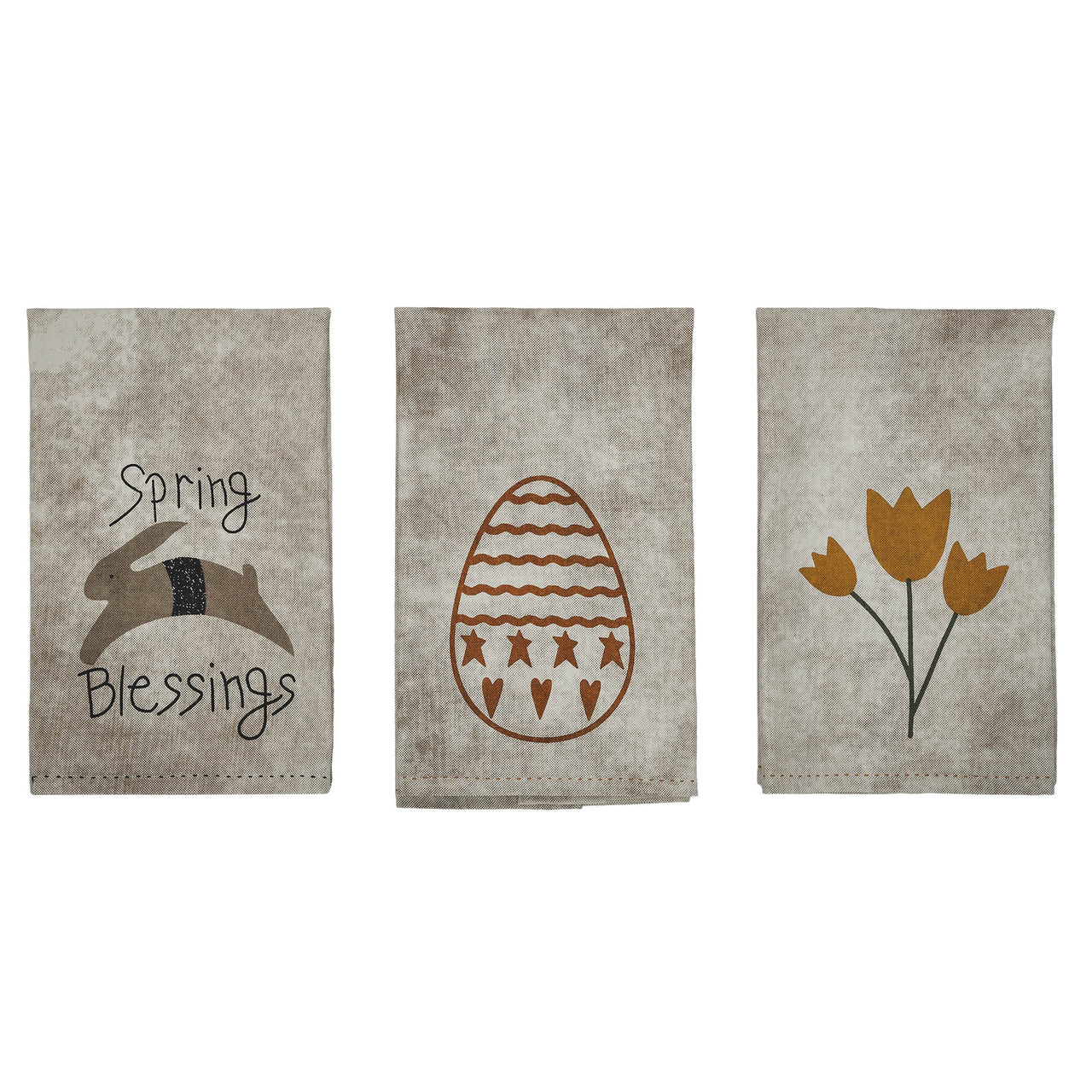 Spring In Bloom Tea Towel Set of 3 19x28  VHC Brands