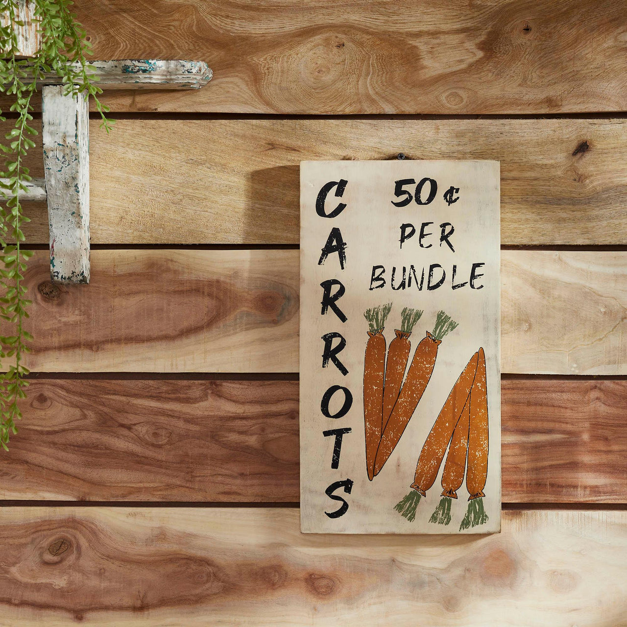 Carrot Wooden Sign 15x8 - The Fox Decor