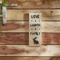 Love Laughter Family Wooden Sign 14.5x5.5 - The Fox Decor
