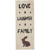 Love Laughter Family Wooden Sign 14.5x5.5 - The Fox Decor