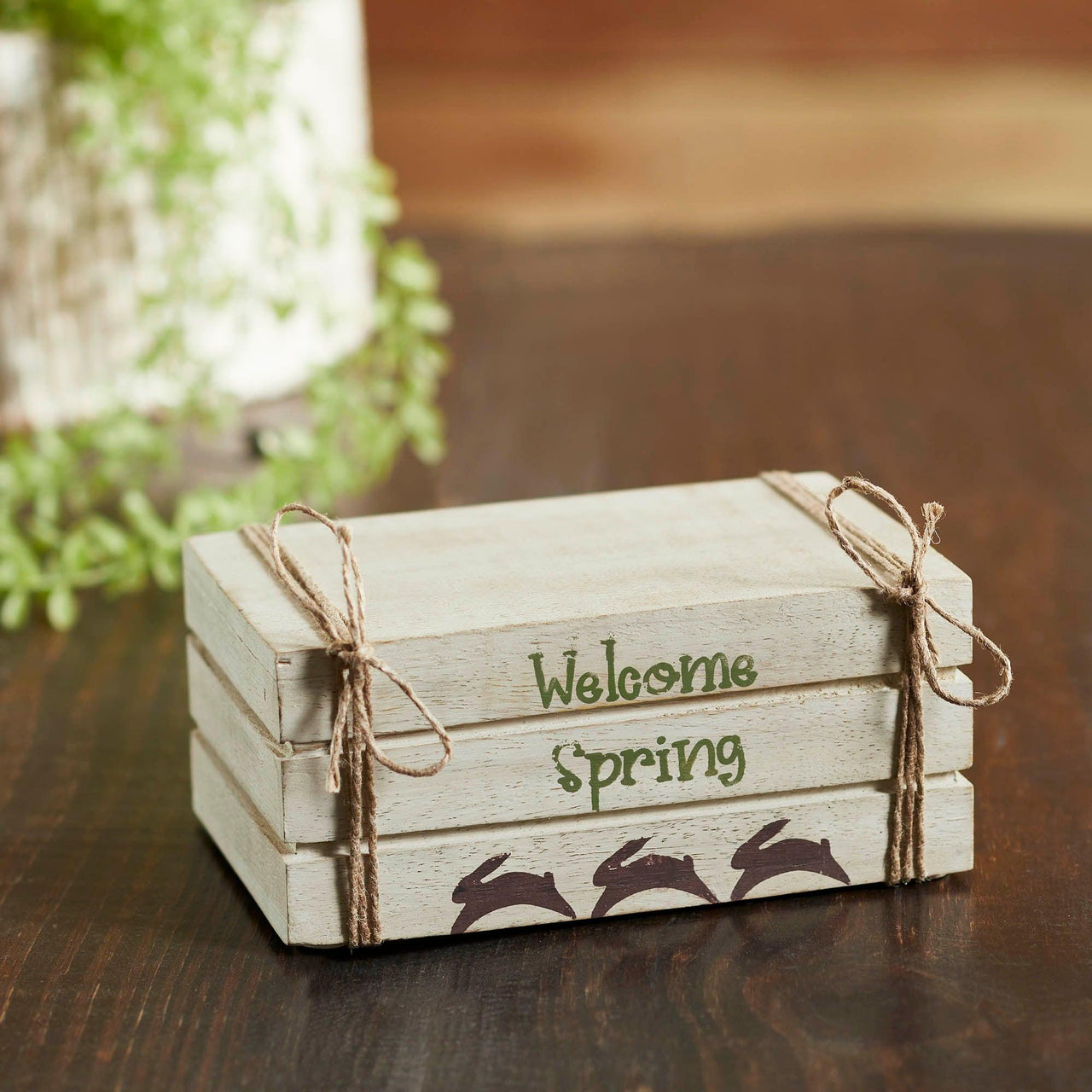 Welcome Spring Faux Book Stack 2.5x6x4 - The Fox Decor