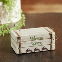 Welcome Spring Faux Book Stack 2.5x6x4 - The Fox Decor