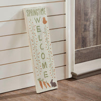 Springtime Welcome Wooden Sign 20x6 - The Fox Decor