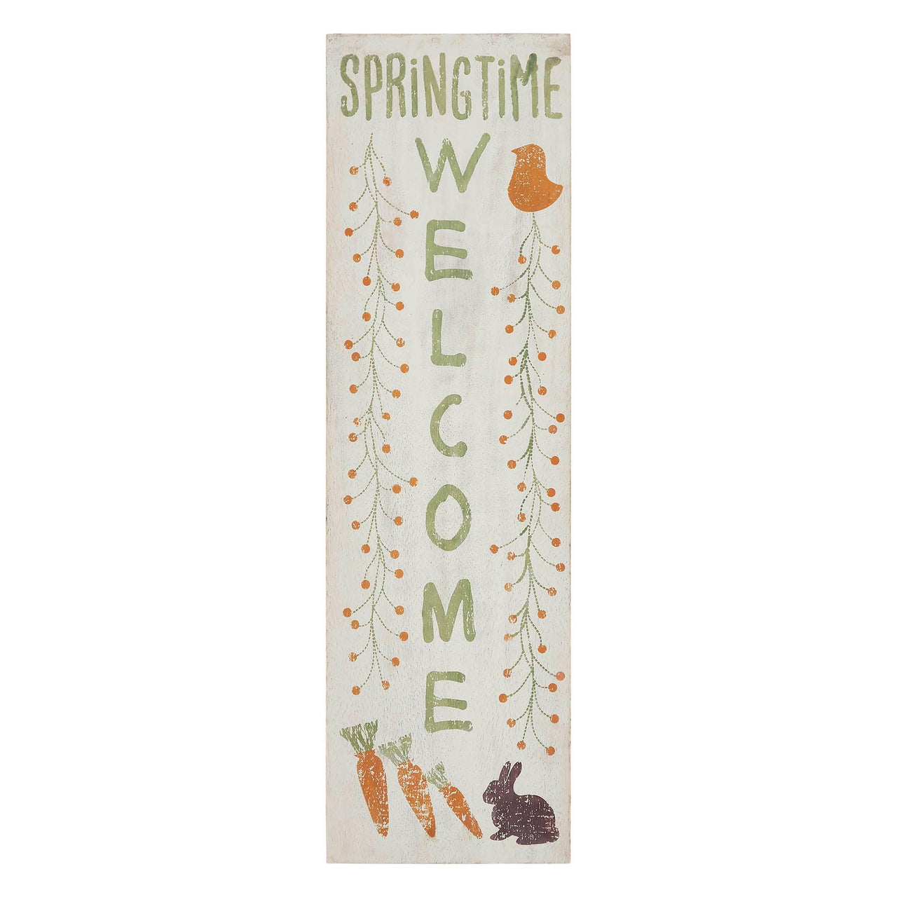 Springtime Welcome Wooden Sign 20x6 - The Fox Decor