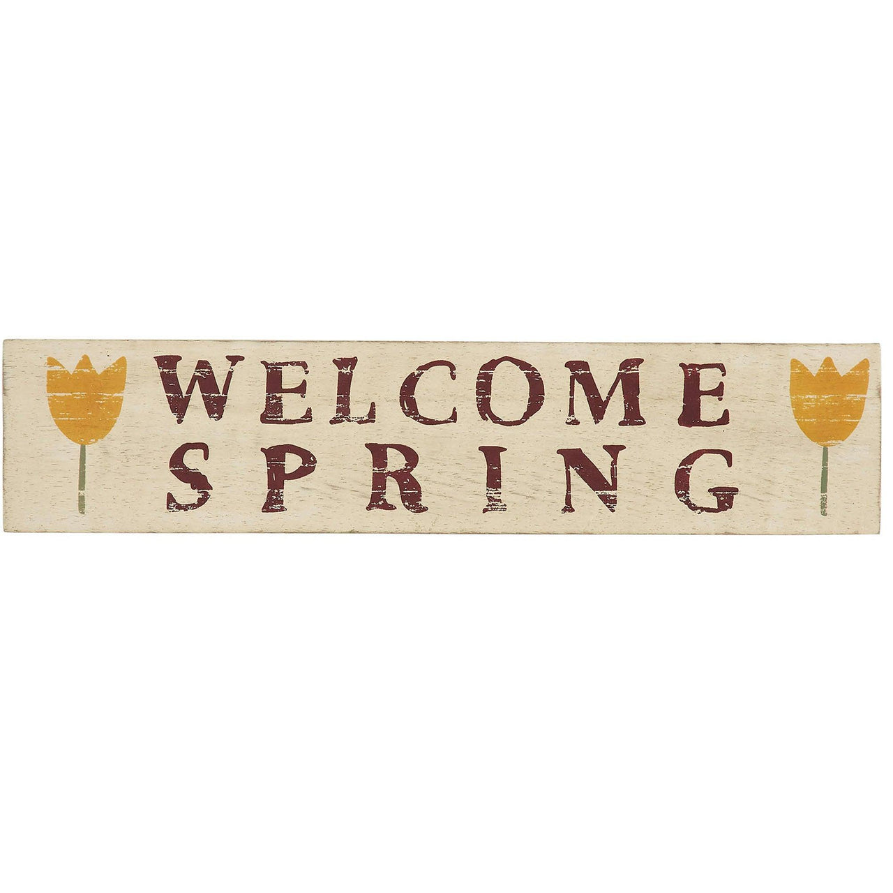 Welcome Spring Wooden Sign 3x14 - The Fox Decor