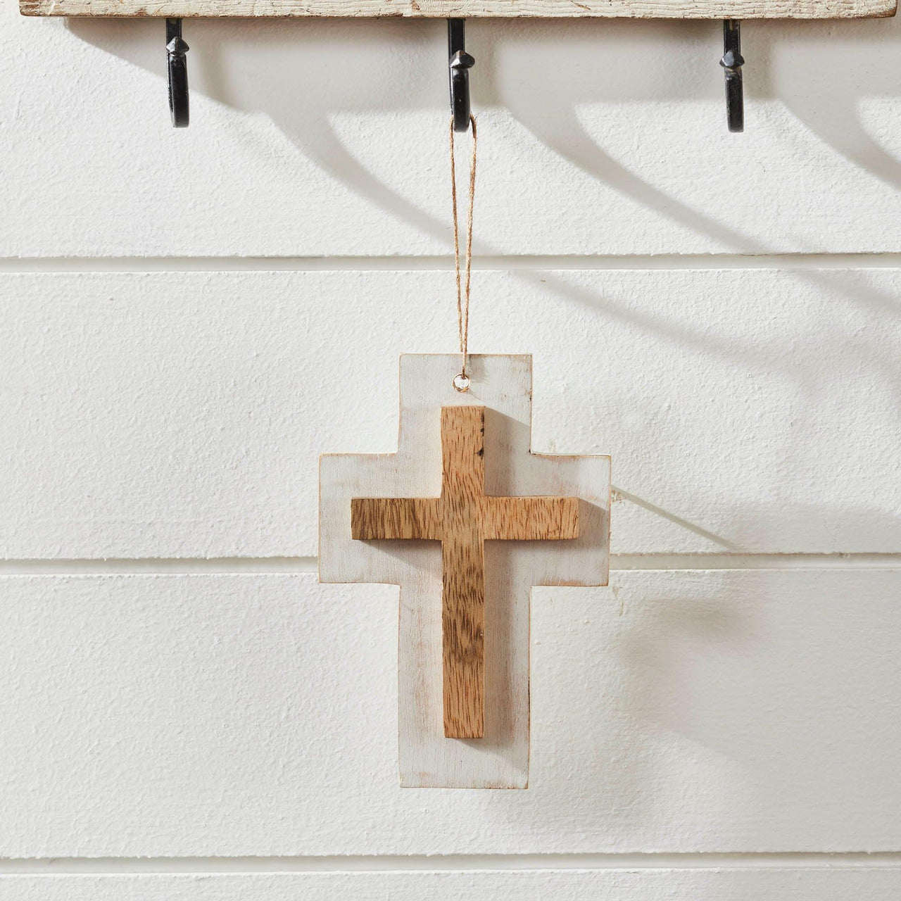 Wooden Cross Hanging Ornament 6x4 - The Fox Decor