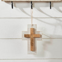 Wooden Cross Hanging Ornament 6x4 - The Fox Decor