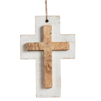 Wooden Cross Hanging Ornament 6x4 - The Fox Decor