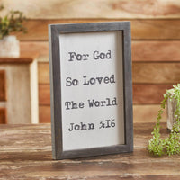 John 3:16 Wooden Shadow Box Frame 14x9x1 - The Fox Decor