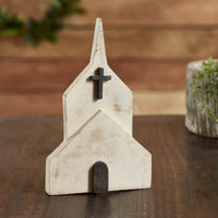 Wooden Block Church 10x6x1 - The Fox Decor