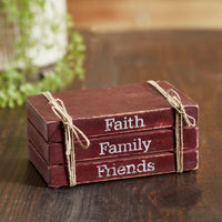 Thumbnail for Faith Family Friends Faux Book Stack 2.5x6x4 - The Fox Decor