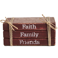 Thumbnail for Faith Family Friends Faux Book Stack 2.5x6x4 - The Fox Decor