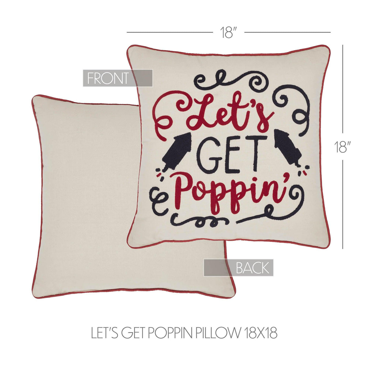 Let's Get Poppin Pillow 18x18 - The Fox Decor