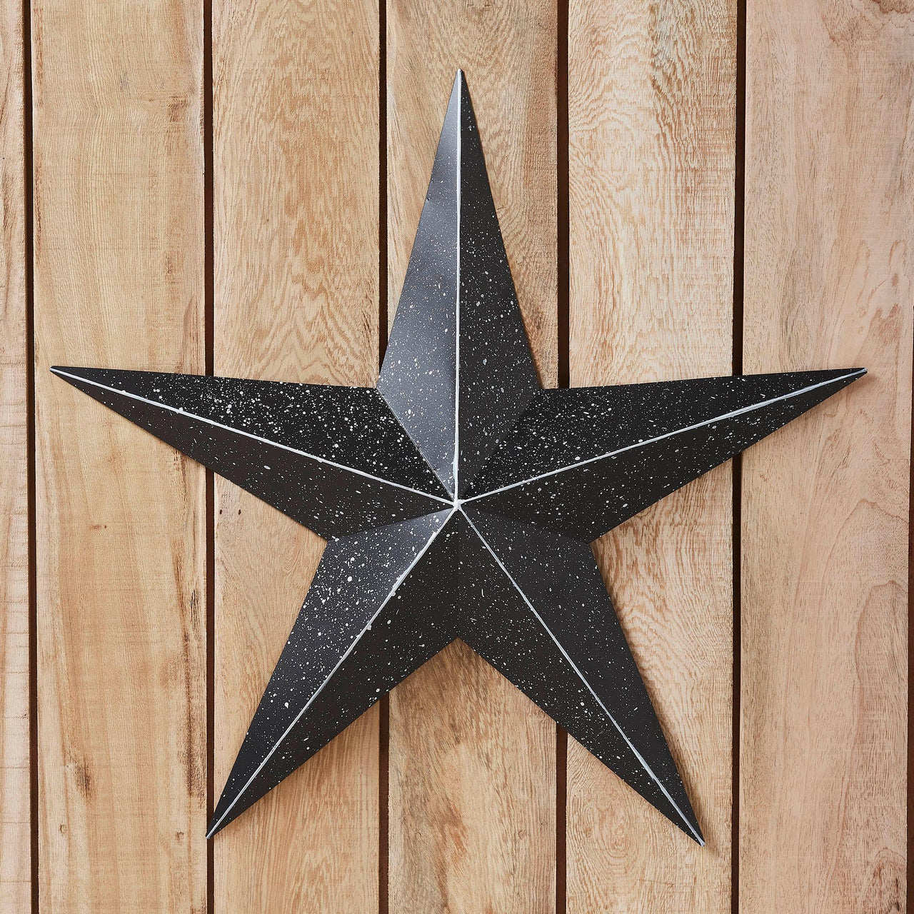 Faceted Metal Star Black Wall Hanging 24x24 - The Fox Decor