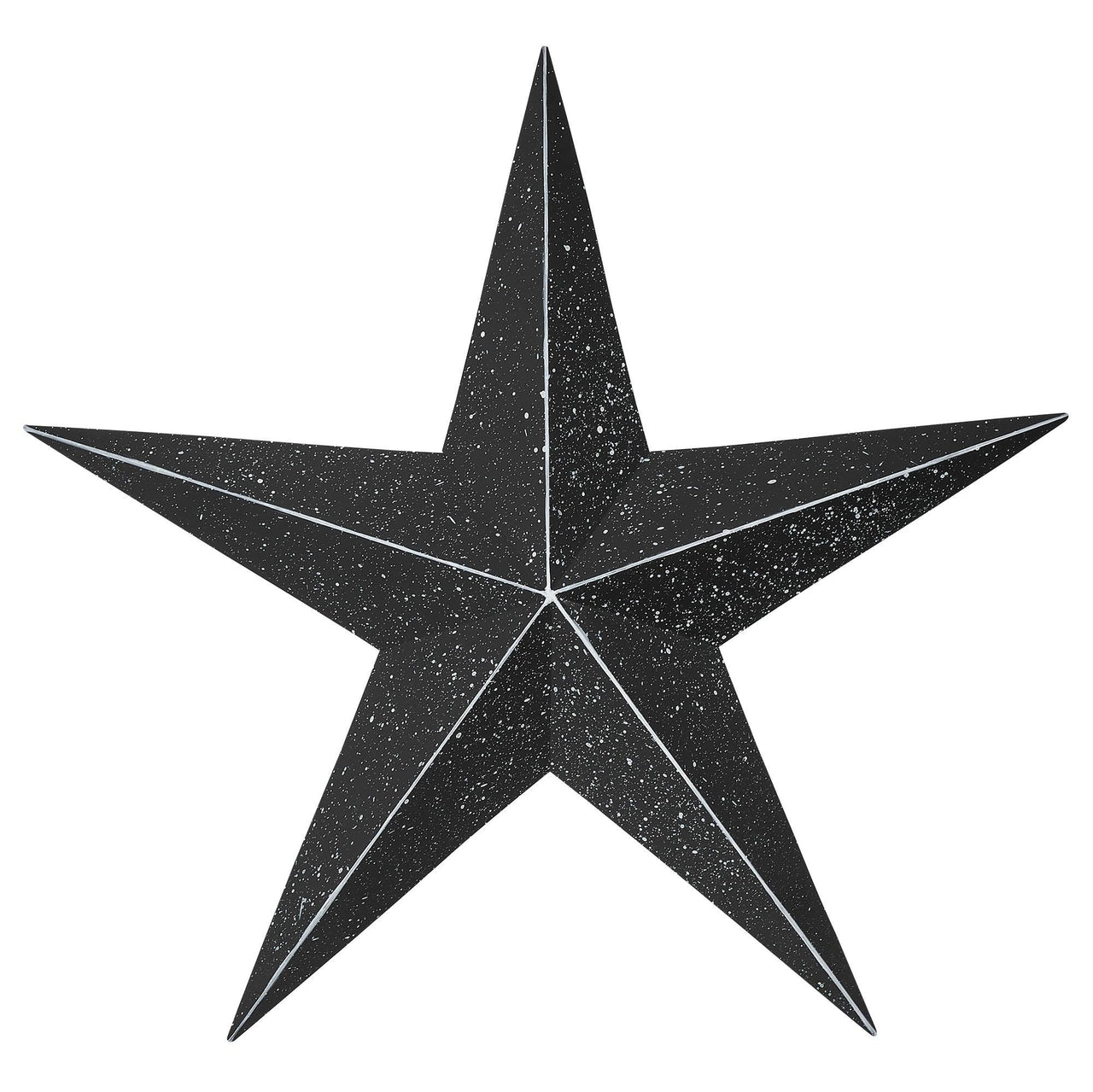 Faceted Metal Star Black Wall Hanging 24x24 - The Fox Decor