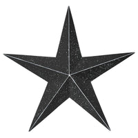 Faceted Metal Star Black Wall Hanging 24x24 - The Fox Decor